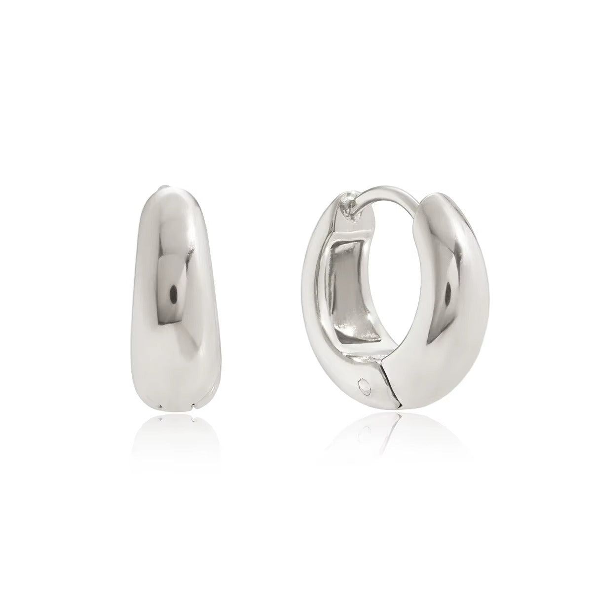 Aros clásicos acero inoxidable en oro de 14K JDE0305014-14