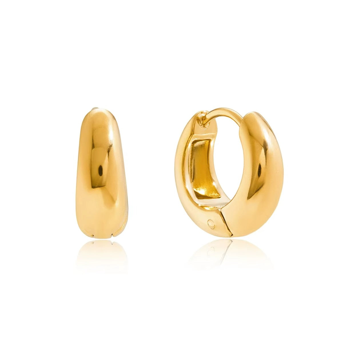 Aros clásicos acero inoxidable en oro de 14K JDE0305014-14